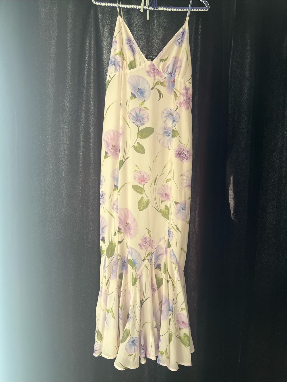 Dynamite Cream Floral Slip Maxi Dress with Pastel Blooms